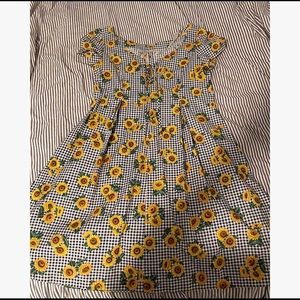 Checkered Sunflower Dress